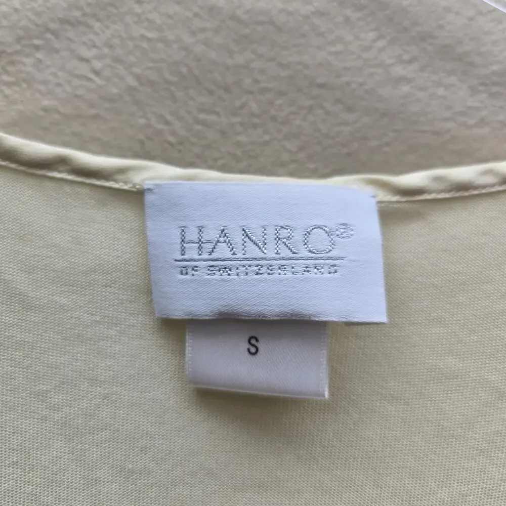 VTG Hanro of Switzerland Silk Lace Trim Sleeveless Nightgown Yellow Small Luxury